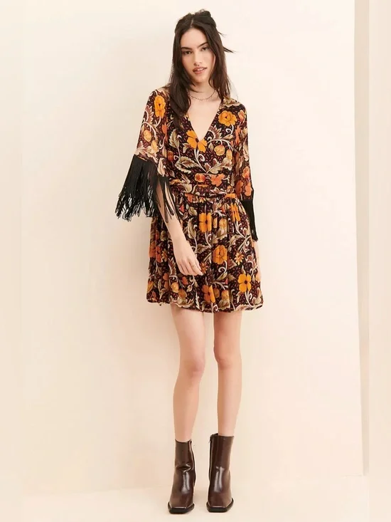 VERB Floral Fringe Mini Dress - Picture 4 of 11